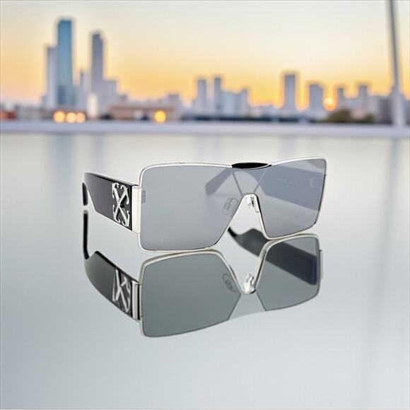 Off-White Black and Silver Sunglasses - Picture 1 of 11